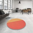 thumbnail image 4 of Ahgly Company Tapis d'Intérieur Ronds Transitionnels Lavables à la Machine, Orange Foncé, 5 Pieds Rond, 4 of 7