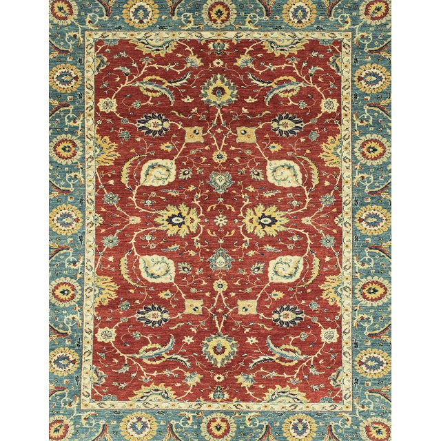 Ahgly Company Indoor Rectangle Abstract Red Oriental Area Rugs, 5' x 7'