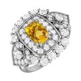 thumbnail image 1 of Coussin en Forme de Citrine 6X4mm Argent Sterling 925 Bague de Cocktail pour Femmes, 1 of 4