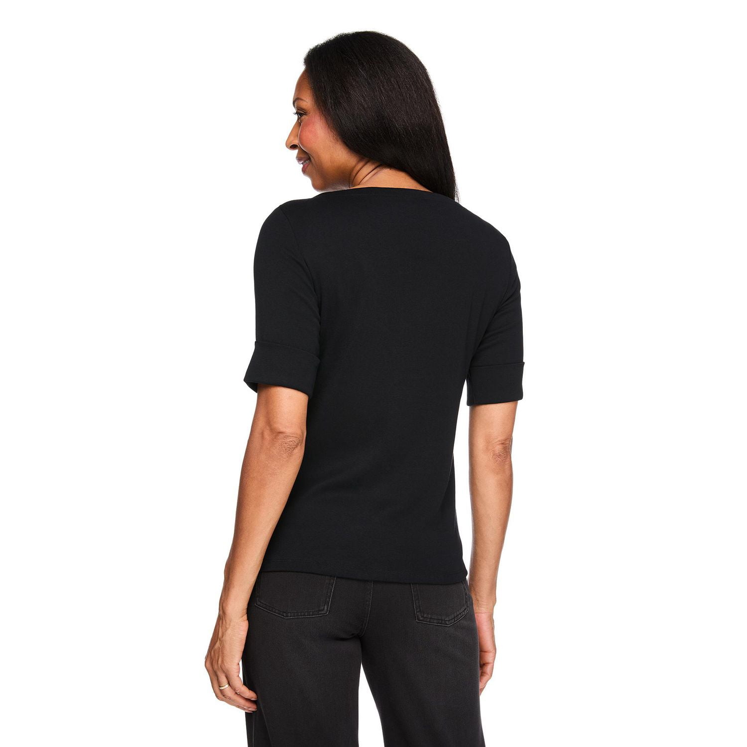 Karen Scott Women's Elbow-Sleeve Top