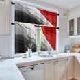 thumbnail image 3 of 36 Rideaux de Cuisine Abstraits Noir Blanc et Rouge Ensemble de 3 Rideaux de Fenêtre et Cantonnières Fond d'Art Moderne Court Rideau Vintage Petit Décor de Cuisine, 3 of 5