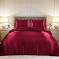 thumbnail image 3 of Unique Bargains Satin Duvet Cover Set 3 Piece and Pillow Sham Set, 3 of 8
