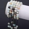 thumbnail image 2 of Natural Healing Power Gemstone Crystal Beads Unisex Adjustable Macrame Bracelets 8mm,Multi-Color Amazonite, 2 of 3