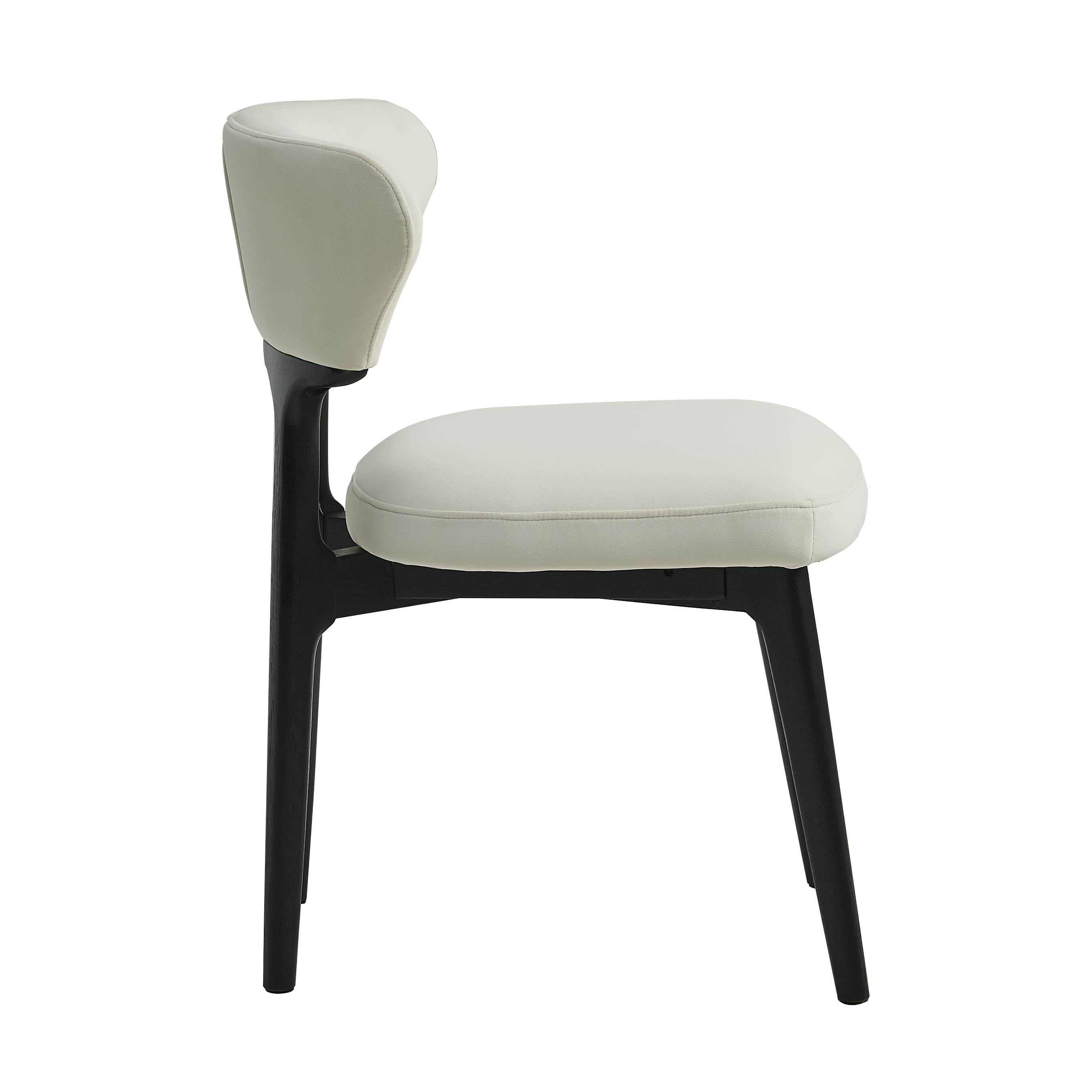 Chaises de salle à manger Noble House en bois massif, revêtement noir (lot de 2)
