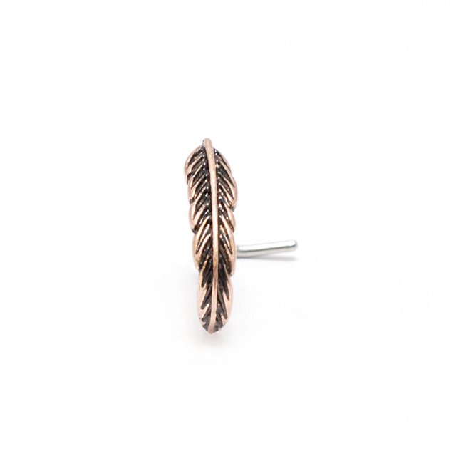 Nose Rings Stud L-Shaped Leaf Surgical Stainless Steel 20G Body Jewelry Online