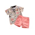 thumbnail image 1 of Summer 2PCS Toddler Kid Baby Boy Summer Button Tops Shirt Short Pants Outfit Set Clothes, 1 of 5
