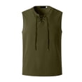 thumbnail image 2 of Styesk Tank Tops Men Men's Fashion Drawstring Color Cotton And Linen Sleeveless T-shirt Tops, 2 of 5
