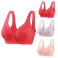 thumbnail image 2 of Timegard 3pc Wireless Bras for Women Front Closure Full Support Wide Strap Comfort Breathable Everyday Bra, 2 of 4