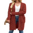 thumbnail image 2 of Womens Long Sleeve Cable Knit Cardigan Sweaters Open Front Fall Outwear Coat, 2 of 8