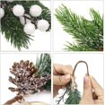 thumbnail image 4 of Jinswick 20 Pcs Pics Floraux de Noël, 7.8 Pouces Houx Enneigé Pics de Baies Rouges de Noël, Pics et Pulvérisations de Pin Artificiel avec Pommes de Pin pour Artisanat, Couronne, Guirlande, Sapin de Noël, 4 of 5
