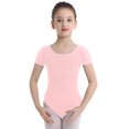 thumbnail image 2 of Nyeemya Combinaison une Pièce pour Filles Enfants Ballet Danse Gymnastique Justaucorps Classique à Manches Courtes Tenue de Danse Rose 6, 2 of 6