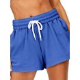 thumbnail image 4 of Wangsaura Women Loose Style Sports Shorts, Solid Color Elastic Waist Sweatpants, 4 of 7