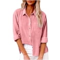 thumbnail image 1 of Timegard Chemises à Manches Longues pour Femmes Grande Taille en Coton et Lin Hauts Légers Automne Décontracté Blouse Ample, 1 of 8
