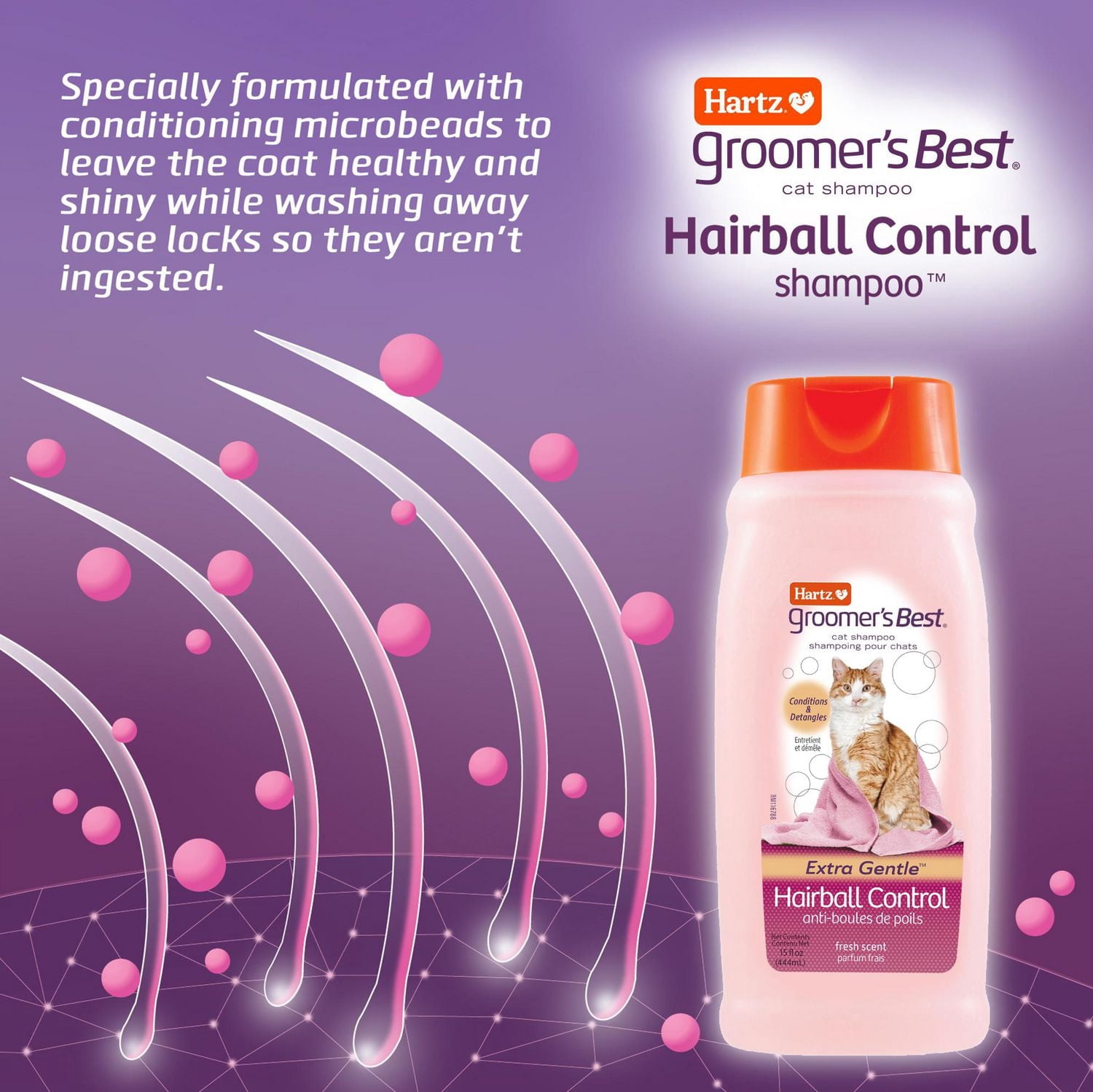 Hartz Groomer's Best Shampooing Anti-Boules de Poils pour Chats, 444mL
