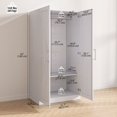 thumbnail image 2 of Armoire Garde-Robe Style Ferme avec Portes de Grange - Armoire Penderie Effet Bois Blanc 32 Pouces pour Rangement et Organisation de Chambre - Tringle Incluse, 2 of 7