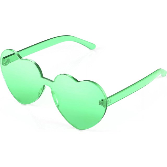 ORUYROP Heart Shape Sunglasses Rimless Transparent Heart Glasses Colorful Party Favors