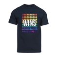 thumbnail image 1 of Mens Pride Love Wins Rainbow Short-Sleeve T-Shirt - Navy - 3X-Large, 1 of 1