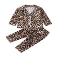 thumbnail image 1 of PENGXIANG Pyjama Garçon Fille Ensemble Léopard Imprimé Manches Longues/courtes Haut Pantalon, 1 of 6