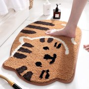Shower, Tub, Bath Mat, Bathroom Rug, Non-Slip, Absorbent, Soft Mat for Bathroom, Adorable Design Cat-Picture Bath Mat Door Mat Dry Carpet |18" x 26"