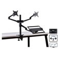 thumbnail image 1 of Aluminum Height Adjust Desktop Dual 17-32 Inch Monitor Holder+12-17 Inch Laptop Holder Stand Full Motion Triple Mount Arm ,Easy to Use, 1 of 6