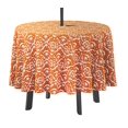 thumbnail image 1 of Vargottam Indoor/OutdoorRoundTablecloth 58 InchTablecloth With Umbrella Hole & Zip, Waterproof TableCloth, TableCovers For Backyard Table -Orange, 1 of 7