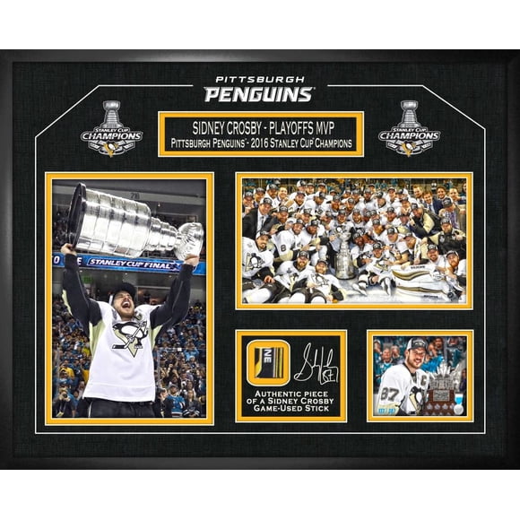 Sidney Crosby Pittsburgh Penguins Stanley Cup Collage with Game Stick LE/887