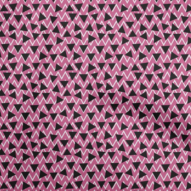 oneOone Georgette Viscose Fuschia Pink Fabric Geometric Triangle With Chevron Craft Projects Decor Fabric Printed By The Yard 42 Inch Wide