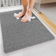 MTBLYS Bathroom Rug 15.74X23.62 Inch Microfiber Bath Mat Non-Slip Rubber Backing Absorbent Soft Floor Mat Machine Washable Shower Tub Bathroom Use