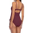 thumbnail image 3 of Charmo Ribbed One Piece Swimsuit for Women Tie Side High Cut Bathing Suits, 3 of 7