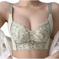 thumbnail image 1 of VEKDONE Woman's Embroidery Back Buckle Thin Style Ventilate Bra Without Steel Rim Green 36/80C, 1 of 6