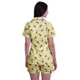 thumbnail image 4 of Moomaya Button Up Pjs For Women Cotton Shorts Shirt Set Notch Collar Sleepwear, 4 of 6