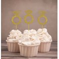 thumbnail image 1 of Darling Souvenir| Wedding Engagement Ring Cupcake Toppers| Party Dessert Decorations - Pack Of 40, 1 of 3