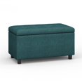 thumbnail image 1 of Cosmopolitan Ottomane de Rangement Contemporaine de 34 Po de Large en Tissu Polyester Turquoise, 1 of 9