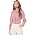 thumbnail image 1 of INSPIRE CHIC Chemises à Manches Longues pour Femmes avec Col Montant et Boutons, 1 of 6