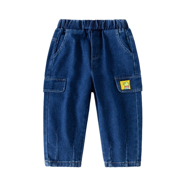 Liyamei Pantalon pour Enfants 2025 Bleu Dessin Animé, 3-4 Ans