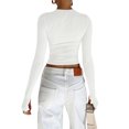 thumbnail image 2 of Fortune Women Casual Slim Fit Basic Crop Tops Solid Color Long Sleeve Pullover Tight Tee Shirts, 2 of 4