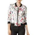 thumbnail image 1 of INSPIRE CHIC Blouson Bomber pour Femme Coupe Ajustée Léger à Fermeture Éclair Blanc P, 1 of 8