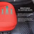 thumbnail image 3 of For 2020-2024 Tesla Model Y FH Group Faux Leather Custom Fit Car Seat Covers Front Set - Solid Red, 3 of 6