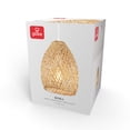 thumbnail image 3 of 1-Light Matte White Pendant Lighting with Rattan Shade, 3 of 9