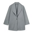 thumbnail image 5 of IROINID Manteau Mi-Long Confortable pour Femme, Couleur Unie, Ouvert à l'Avant, Manches Longues, Gris, 5 of 5