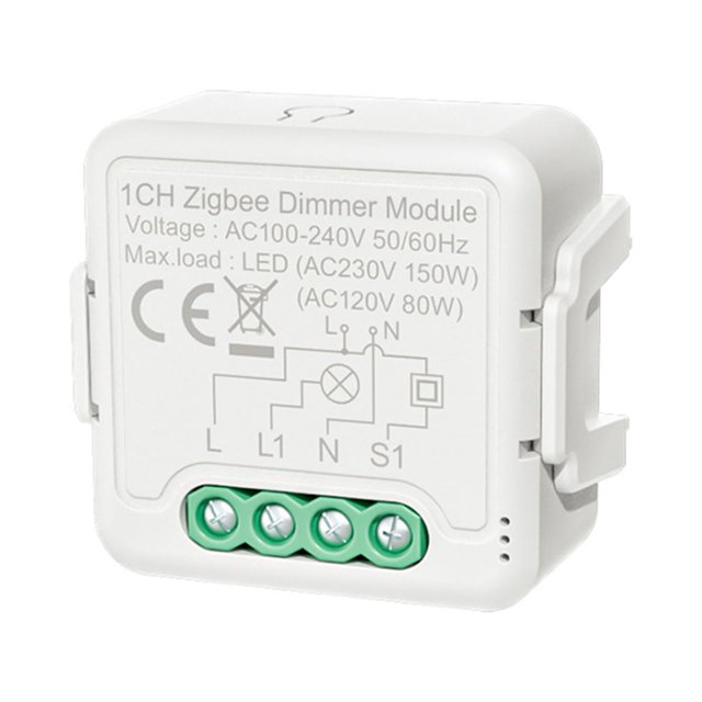 Zigbee Variateur Intelligent Switch Module avec Télécommande via Application, Commande Vocale, Minuterie, Partage de Groupe et Compatible avec Alexa, Echo et Google Home pour la Maison et le Bureau