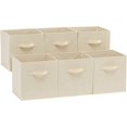 thumbnail image 1 of Cubes de Rangement Pliables en Tissu avec Poignées, Beige - Lot de 2, 1 of 5