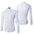 thumbnail image 5 of Chemise Homme Coupe Ajustée Manches Longues Boutonnée Hauts Tenue Formelle Affaires Travail Tissu de Luxe, 5 of 5