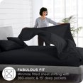 thumbnail image 3 of Ivy Union Microfiber Sheet Set - Breathable - Deep Pocket, Full, Black, 3 of 6