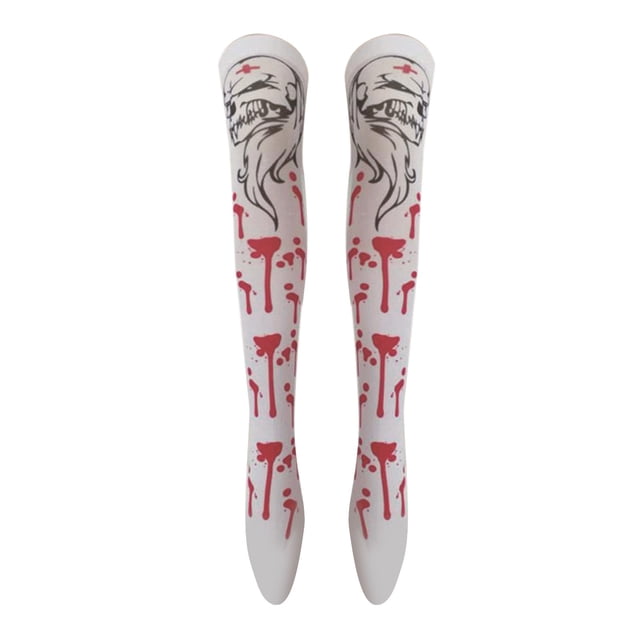 Bas Rouges pour Femmes Halloween Fête Cosplay Déguisement Chaussettes Festival Spectacle Bas Aguichant