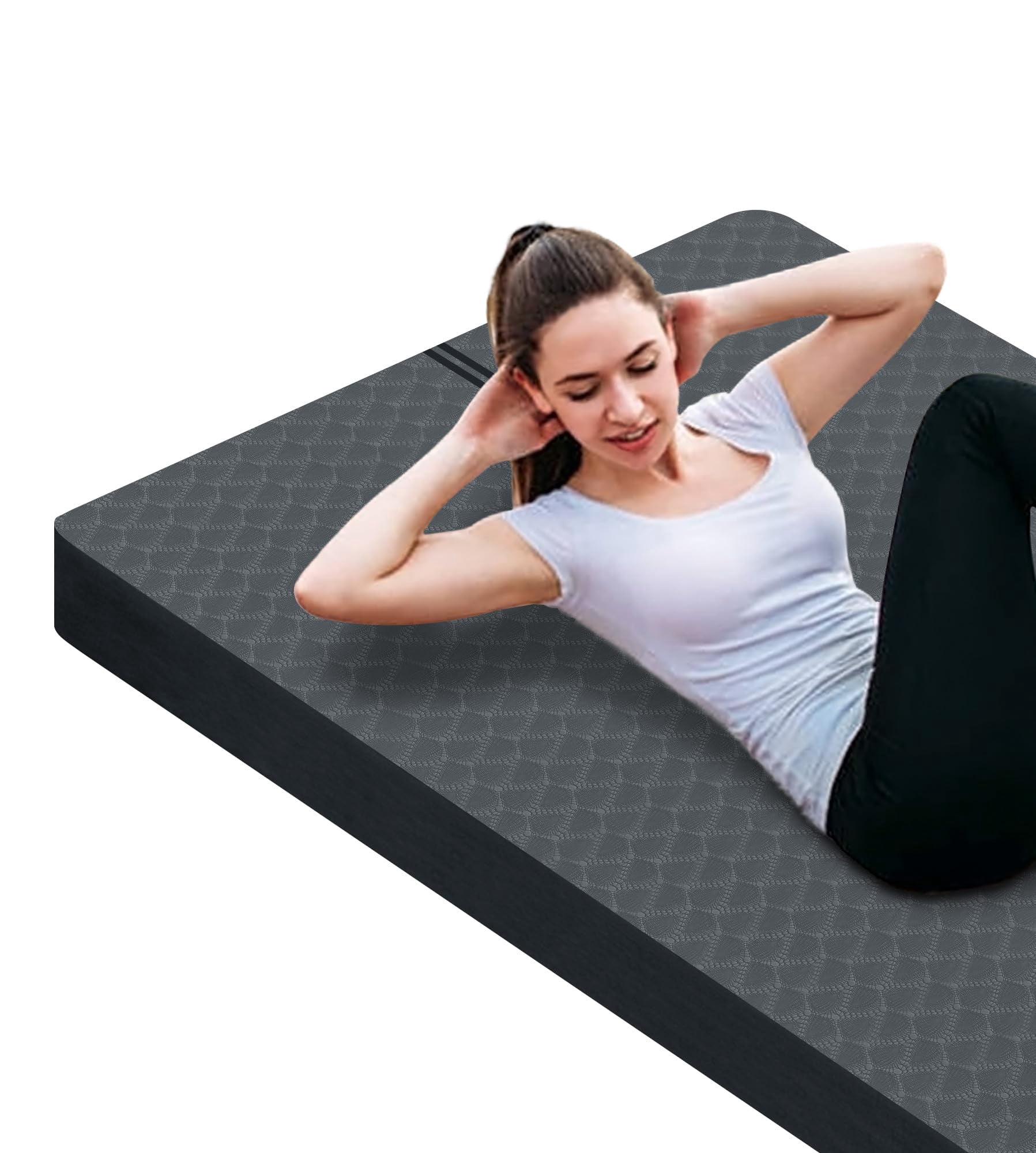 nuveti Large Exercise Mat - 15mm/20mm/30mm Thick Yoga Mat | Workout Mat for Fitness, Yoga, Pilates, Stretching & Floor Exercises for Women & Men with Free Carrying Bag