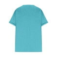 thumbnail image 4 of Jsaierl Women's Summer Solid Color Tops Plus Size Short Sleeve Notched V Neck Shirts Work Business Life Blouses, 4 of 6
