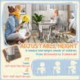 thumbnail image 4 of Qaba 5 Pieces Height Adjustable Kids Table and Chair Set for Playroom Grey, 4 of 10
