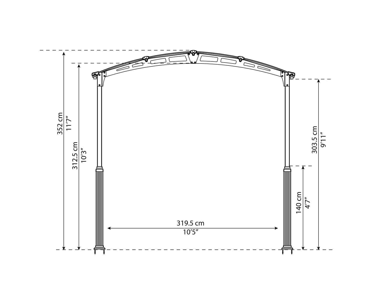CANOPIA by PALRAM Alpine 12 ft. x 21 ft. RV, Carport and Boat Shelter - Grey