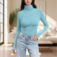 thumbnail image 1 of Ailaofu Chandail à Col Roulé pour Femmes Manches Longues Décontracté Automne Hiver chandail Tricoté, 1 of 6